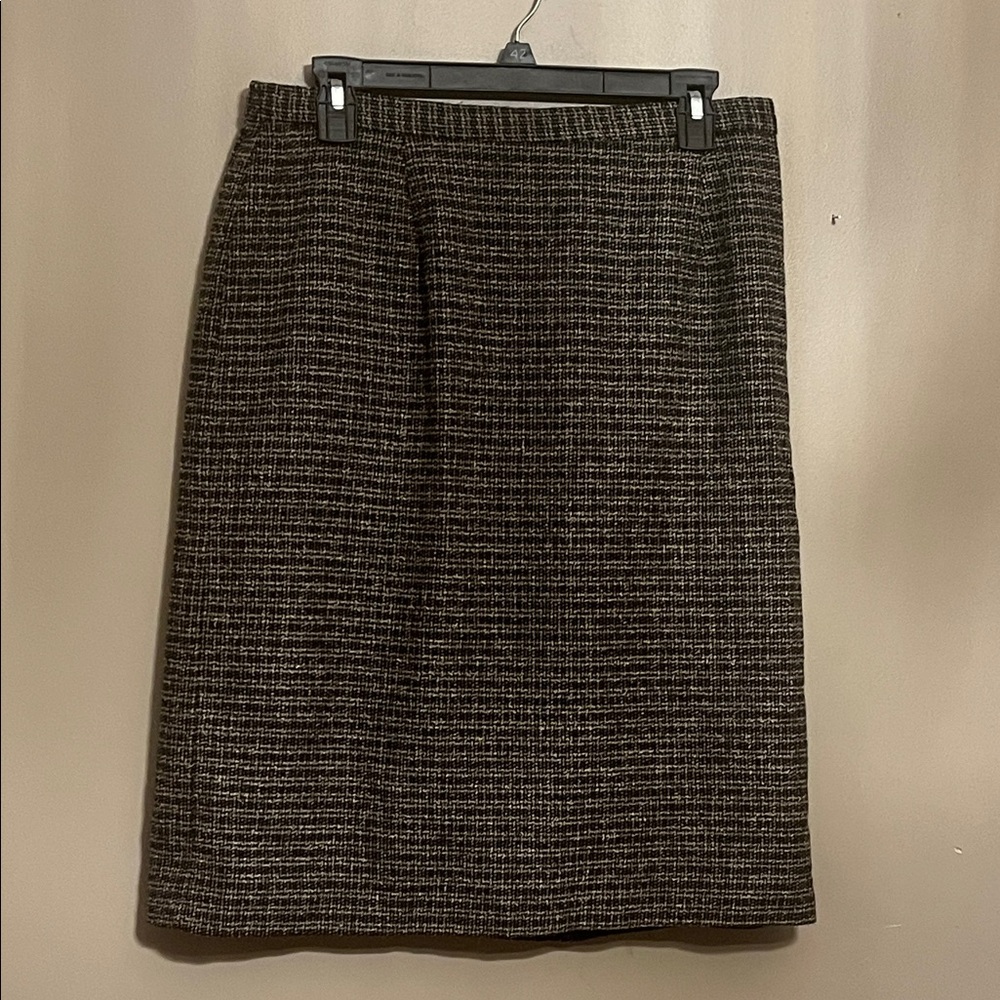 Norton McNaughton Brown Checkered Pencil Skirt